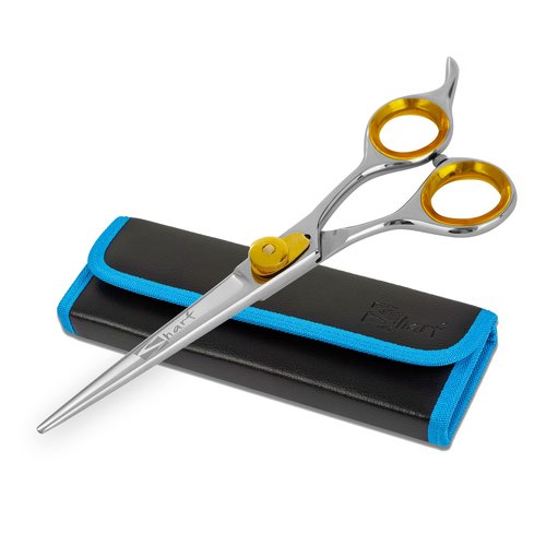 SHARF Gold Touch Barber 6.5 Inch, Professional Straight Shears 440c Japanese Stainless Steel Barber Scissors for Men and Women