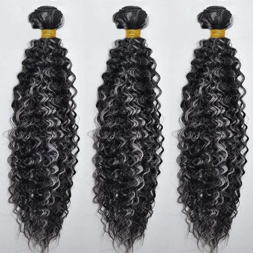 Condescension P4/Grey Human Hair Bundles 14 16 18 inch Water Wave Human Hair Bundles Highlight Chocolate Grey Unprocessed Soft Sewn In Hair with Double Weft for Black Women
