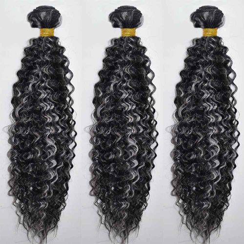 Condescension Human Hair Bundles P4/GREY 26 28 30 inch Deep Wave Human Hair Bundles Highlight Chocolate Grey Unprocessed Brazilian Virgin Quick Weave Hair for Black Women