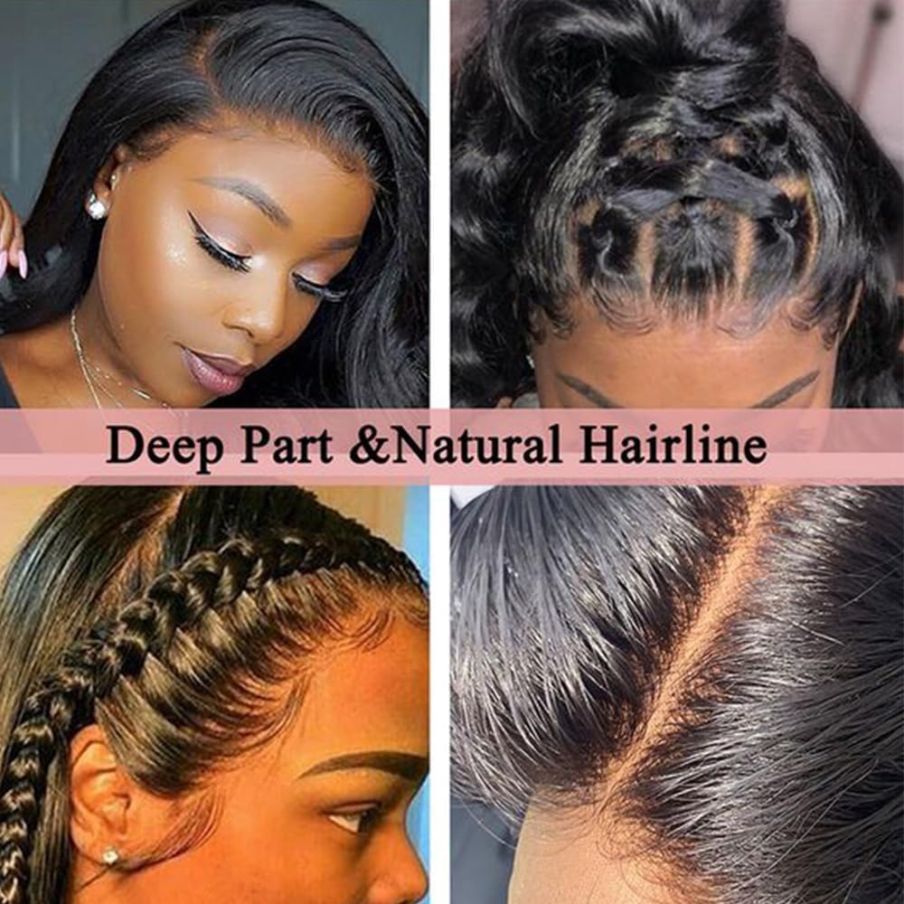 13x6 Straight Lace Front Wig Human Hair 220% Density HD Transparent Lace Front Wigs for Women 30 Inch Lace Wigs Brazilian Virgin Real Human Hair