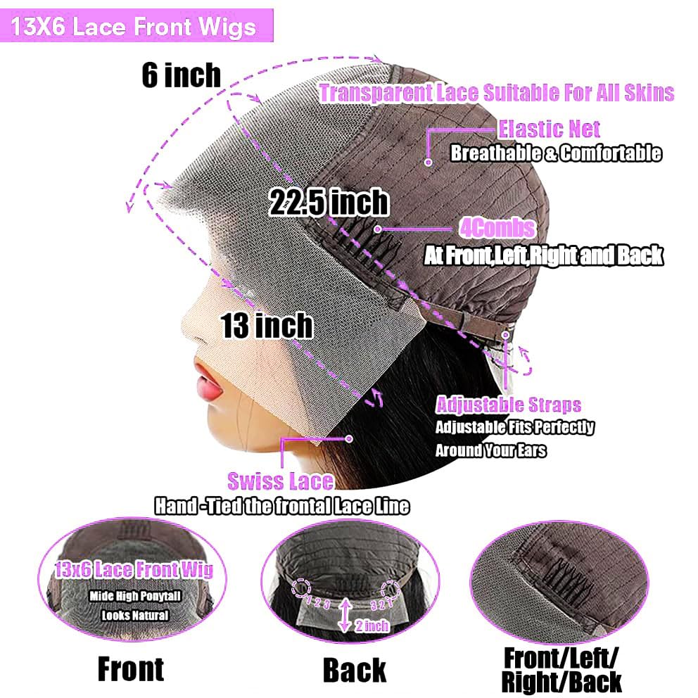 Punmasa 18 Inch Bob Wig Human Hair 13x6 Frontal Lace Wig 200% Density Highlight Ombre Lace Front Wigs Human Hair Pre Plucked Bob Wigs for Women 4/27 Curly Human Hair Wig