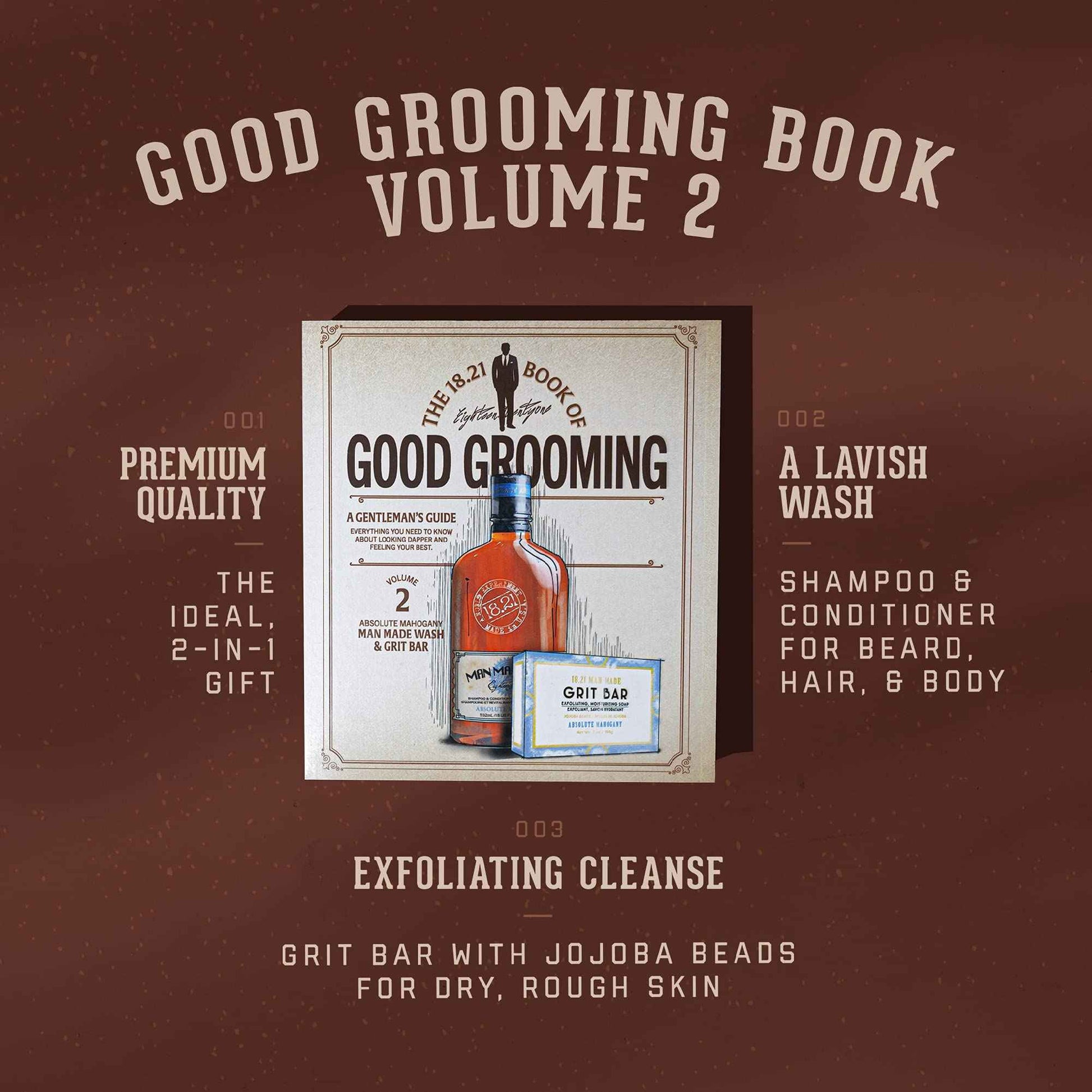 18.21 Man Made Men's Book of Good Grooming Gift Set Volume 2, 1 ct.