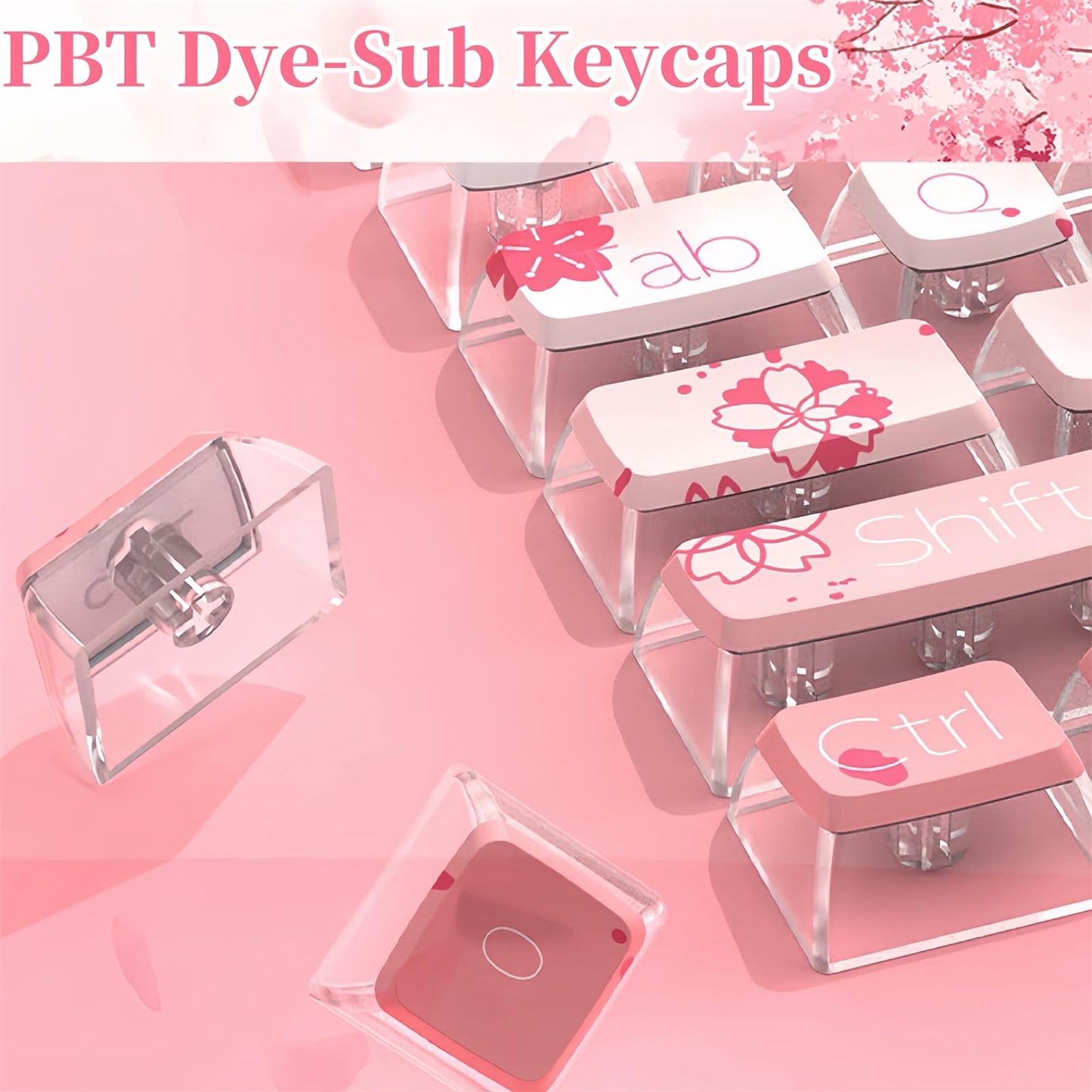 ZMX Pudding Keycaps Set,Double Shot PBT Dye-Sub Custom Keycaps ASA Profile 116 Keys Cute Themed Transparent Backlit Keycaps for ANSI 100% 60% TKL Cherry MX Switch Mechanical Gaming Keyboard (01)