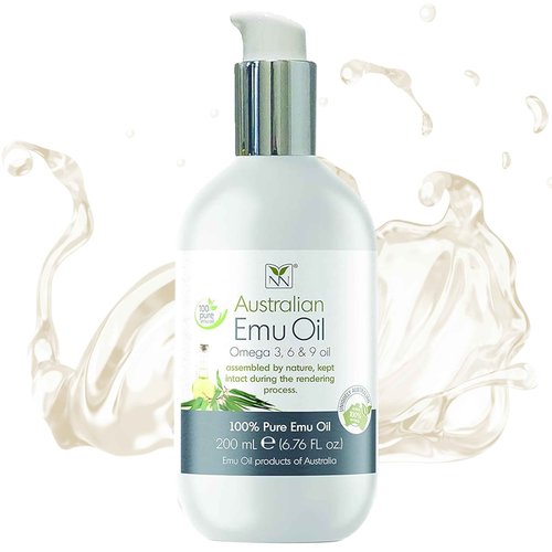 Y Not Natural Emu Oil Pure Skin Moisturizer - Nail, Body, Face, Scalp & Hair Moisturizer with Omega 3, 6, 9, Vitamins, & Minerals - Australian Emu Oil for Skincare 200mL, Blue Gum Eucalyptus