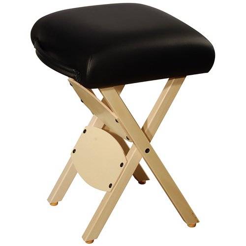 Master Massage Wooden Portable Folding Massage Stool- Lightweight Wood Foldable Tattoo Stool-Portable Tattoo Stool-Mobile Chair Seat Easy to Carry, Black