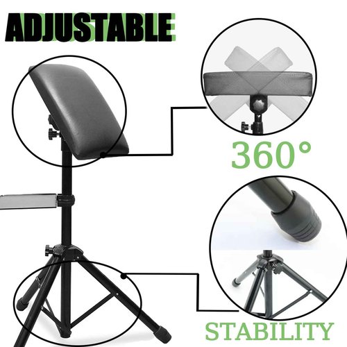 Beoncall Tattoo Arm Rest and Legrest Stand 360°Adjustable Armrest Foldable Legrest Leather Pad Thick Sponge Stable Base for Tattoo Studio Tattoo Artists
