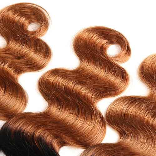 26 28 30 Inch Ombre Human Hair Bundles 1B30 Body Wave Two Tone Black and Light Brown Color 30 Hair Weave