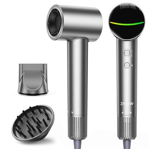 High Speed Hair Dryer 160000 RPM - Quiet Ionic Blow Dryer with Magnetic Diffuser & Concentrator, Fast Drying, Lightweight, Smart Thermo-Control, 500 Million Negative Ions for Home, Travel & Salon