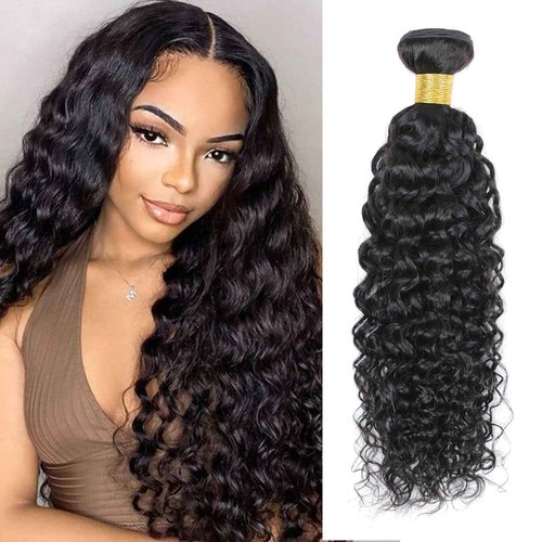 Viyaviya 10A Brazilian Virgin Natural Water Wave Human Hair 1 Bundles 24Inch 100g Brazilian Water Wave Hair Bundles 100% Unprocessed Virgin Remy Ocean Wave Hair Bundles Natural Color