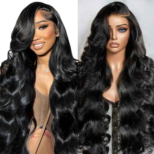 Aimqueen 22 Inch 13x6 Lace Front Wigs Human Hair 200 Density Body Wave Lace Front Wigs Human Hair Pre Plucked 12A Glueless Wigs for Women HD Lace Frontal Wigs Natural Color