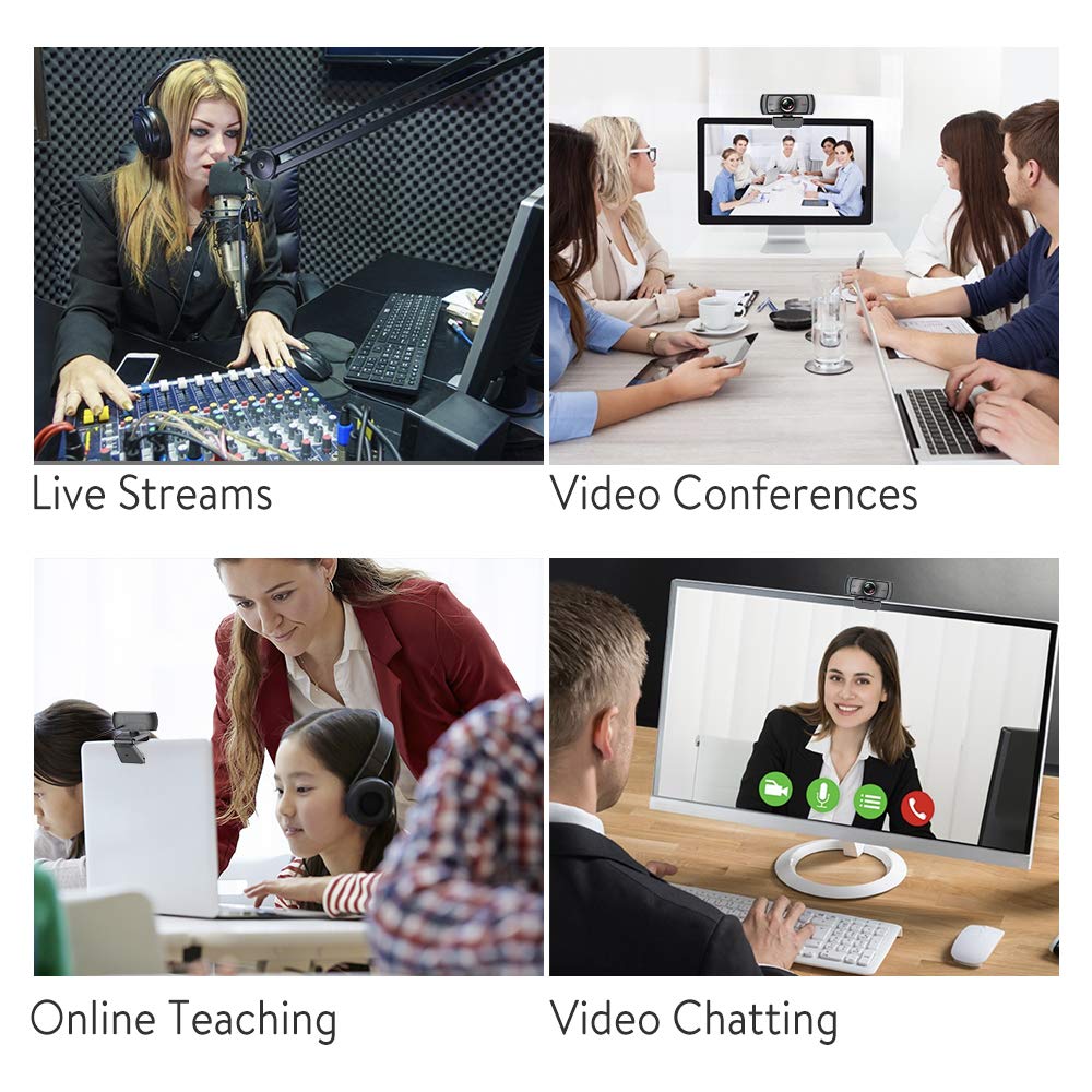 1080P 60FPS Webcam with Microphone, Angetube 920H Pro USB HD Computer Web Camera with Tripod,120 Degree Wide View Angle PC Cam for Streaming Gaming Video Calling Online Teaching Recording Conferencing