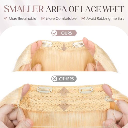 Elailite Halo Hair Extensions Real Human Hair for Women Platinum Blonde Clip in Remy Hairpiece with Adjustable Invisible Wire 22 Inch 75G