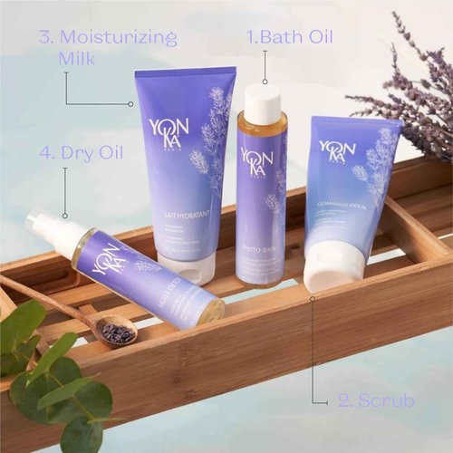 Yon-Ka French Lavender Bath Oil | Phyto Bain Relaxing and Toning Aromatherapy Oil for Dry Skin | Boosts Microcirculation for Wellness | Luxurious Provence Lavender and Rosemary | 3.38 fl oz