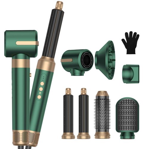 Blow Dryer Brush 7 in One, Negative Ion Hair Dryer Brush Set Upgrade Hot Air Brush Air Styler Curling Wrap Air Curler, Curling Iron Hair Styling Tools As A Gift for Straight/Curl/Drying/Smoothing