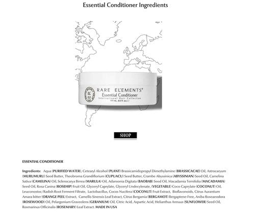 Rare Elements ESSENTIAL CONDITIONER - Reconstructing Daily Hair Masque 6 Ounces