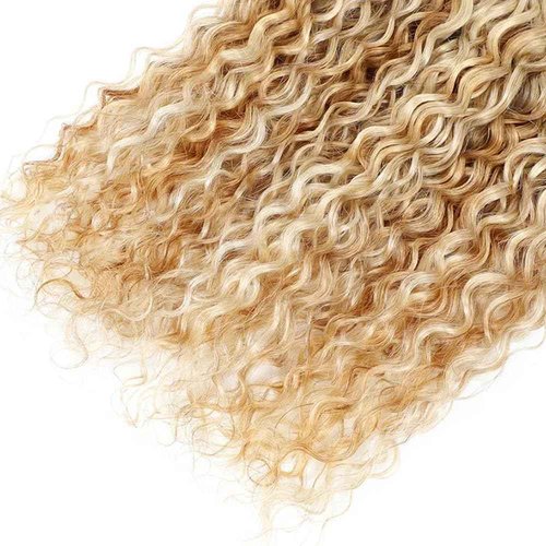 LadrXadr P27/613 Human Hair Bundles - 26, 28, 30 inch Honey Blonde Water Wave Bundles - Grade 8A Remy Blonde Bundle