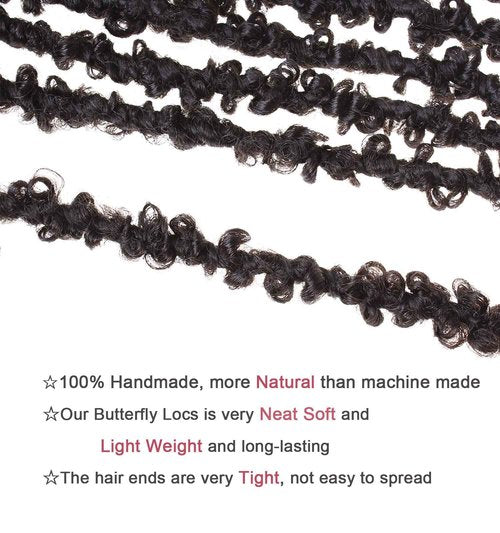 Leeven 40 Inch Long Butterfly Locs Crochet Hair for Black Women 6 Packs Pre-twisted Crochet Butterfly Braids Locs Natural Black Distressed Faux Locs Crochet Hair 1B#