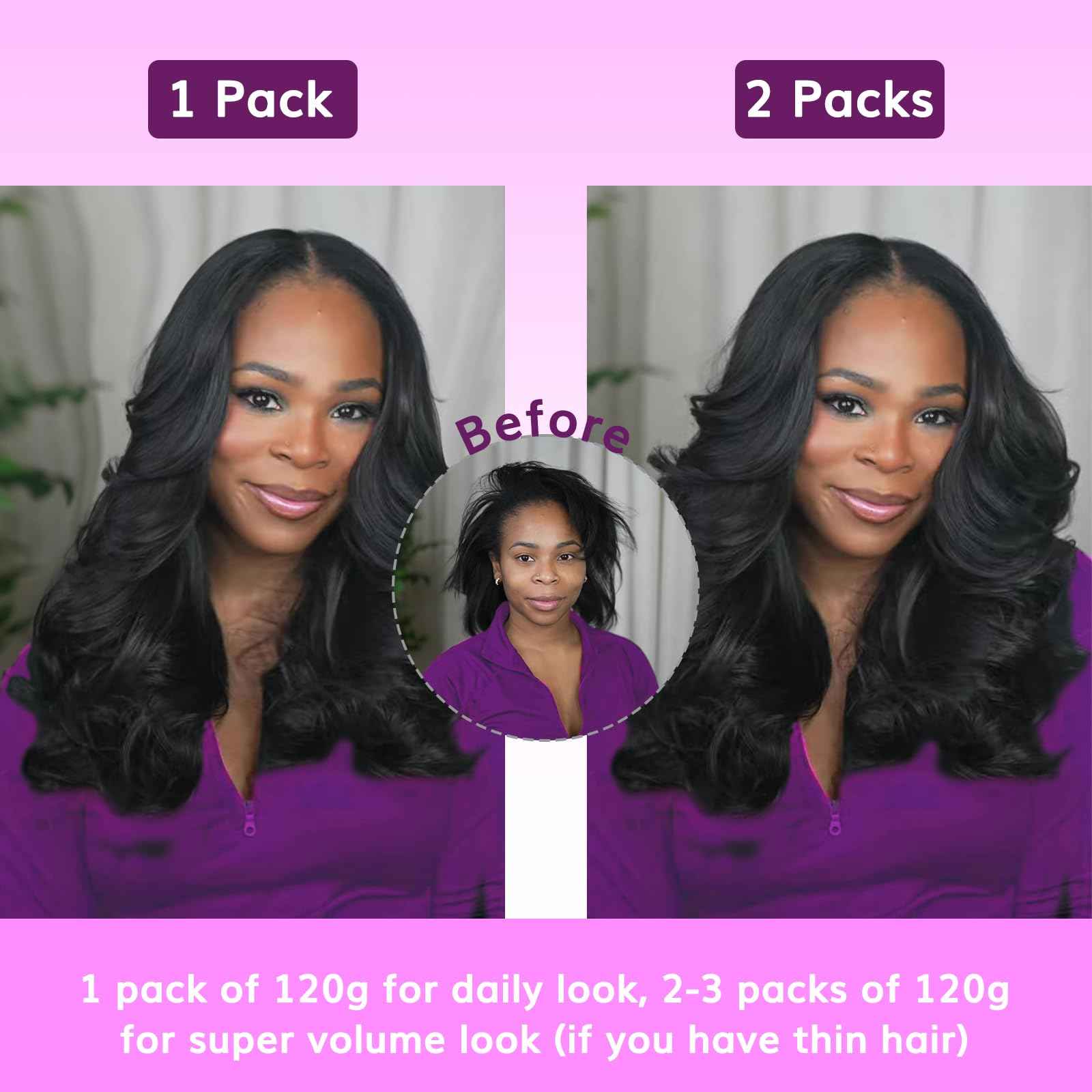 IDN BEAUTY Clip in Hair Extensions Real Human Hair Body Wave 120g Natural Black Double-layer Lace Clip In for Black Women Soft Breathable Lace Invisible Seamlessly Blending 7pcs 20 Inch