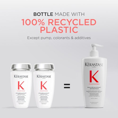 Kerastase Première Bain Décalcifiant Réparateur Shampoo - Gently Cleanses, Removes Calcium Overdose, Repairs & Strengthens Damaged Hair, 16.9 Fl Oz