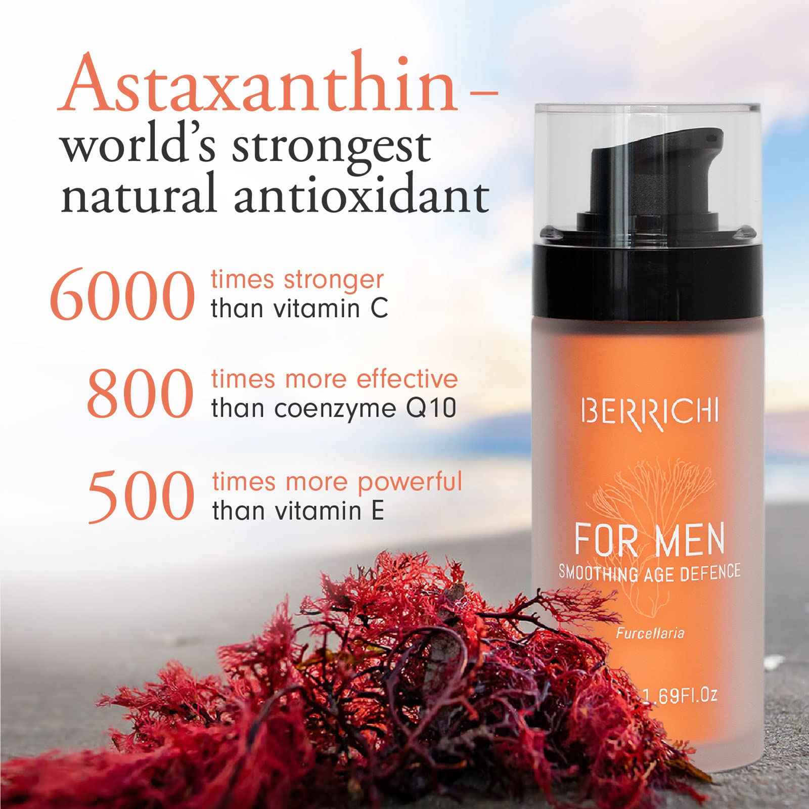 Mens Anti Aging Face Cream - Fast-Absorbing & Organic Anti Wrinkle Face Cream with Powerful Antioxidant Astaxanthin & Jojoba Oil I Hydrating Facial Moisturizer for Men to Reduce Fine Lines & Wrinkles