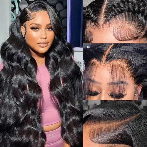 13x6 Full Lace Front Wigs Human Hair 18 Inch Body Wave 13x6 Full Lace Frontal Wig Human Hair Pre Plucked 180 Density HD Lace Front Wigs Human Hair Wigs for Women Glueless Wig Human Hair