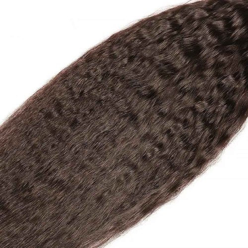 Condescension Bundles Human Hair 22 24 26" Inch Chocolate Brown Yaki Wave Human Hair Bundles Brazilian Virgin Remy Medium Brown Soft and Silky Hair Extensions