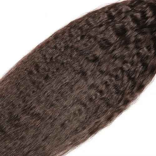 Condescension Bundles Human Hair 18 20 22" Inch Chocolate Brown Yaki Wave Human Hair Bundles Brazilian Virgin Remy Medium Brown Soft and Silky Hair Extensions