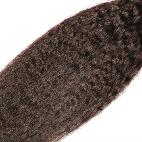 Condescension Bundles Human Hair 16 18 20" Inch Chocolate Brown Yaki Wave Human Hair Bundles Brazilian Virgin Remy Medium Brown Soft and Silky Hair Extensions