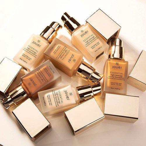 Jouer Essential High Coverage Crème Foundation | Men & Women | Available in 50 Shades for All Skin Tones | Healthy Ingredients | Paraben, Gluten & Cruelty Free | Vegan Friendly,Caramel-Tan skin with golden-yellow undertones