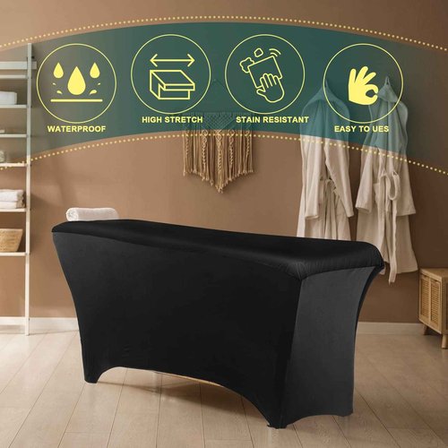 Remagr 2 Pieces Lash Bed Covers PU Leather Wipeable Fitted Massage Table Cover Waterproof Reusable Spa Bed Covers for Lash Massage Spa Salon Made of Artificial Leather and Stretch Fabric