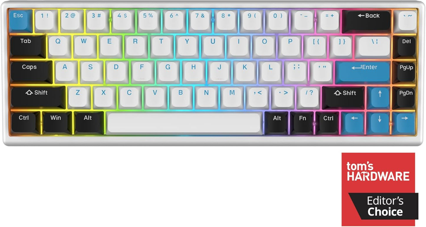 ARBITER Polar 65 - CNC Magnetic Gaming Keyboard w Rapid Trigger, Hall Effect Switches, CNC Aluminum Frame, Rapid Key, 65% Compact, Bright RGB, Dual-Shot PBT Keycaps - Kumo Blue