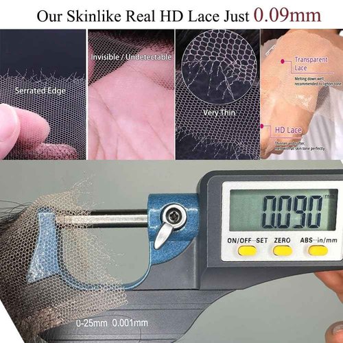 Aorbige 5x5 Long Deep Parting HD Swiss Lace Melt Skin Lace Closure Straight Style Much Fuller Natural Hair Line Human Hair Natural Black 22inch HD Closure