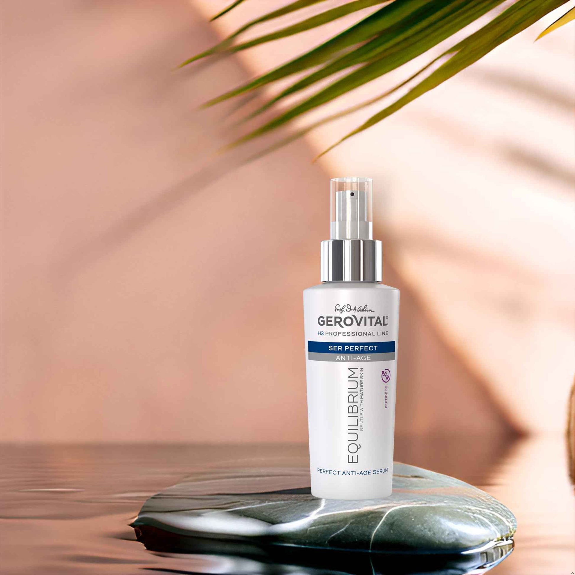 Gerovital EQUILIBRIUM Perfect Anti-Aging Serum with Peptide 5% | Intensive Treatment for Mature, Dry and Wrinkled Skin | Professional Product, 100 ml