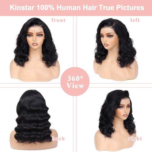8x5 Glueless Wigs Human Hair Pre Plucked Pre Cut Bob Wig Human Hair 200% Density Body Wave Bob Lace Front Wigs Human Hair HD Lace Closure Wigs Short Bob Wigs for Black Women Wear and Go Wig 12 Inch