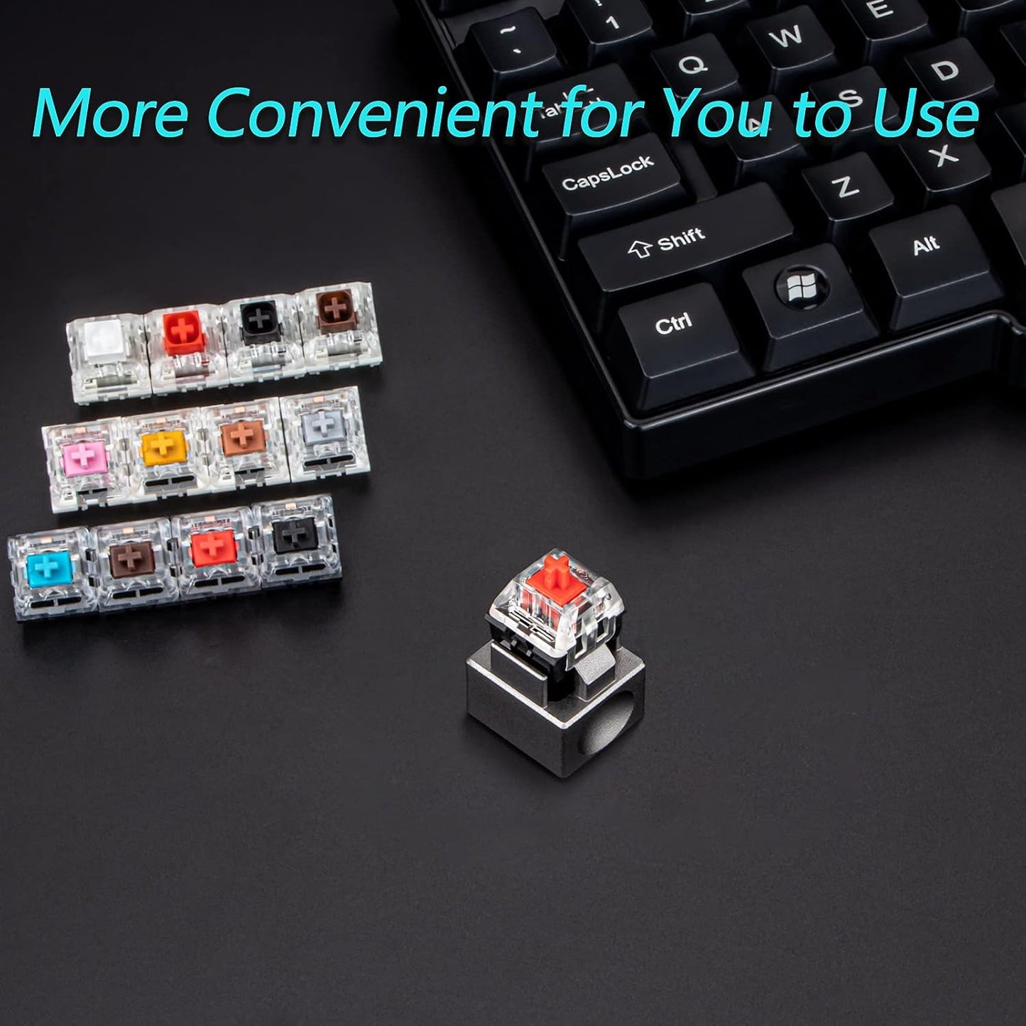 Aluminum Alloy Switch Opener with Keycap Puller for Cherry MX Switches – Orange