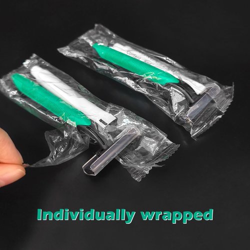 (200 Pack) Kheoxusa Twin Blade Disposable Razor,2 Blade Disposable Razor,Two Blade Disposable Razors,Double Blade Disposable Razors Individually Wrapped for Men,Women,Hotel, Airbnb,Tattoo,Travel-Green