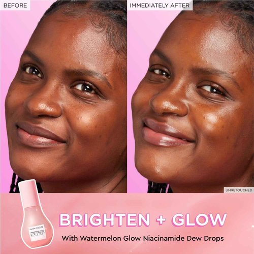 Glow Recipe Niacinamide Dew Drops Facial Serum & Illuminating Makeup Primer (40 ml) + Watermelon Glow PHA + BHA Facial Toner & Pore Minimizer with Hyaluronic Acid (150 ml)