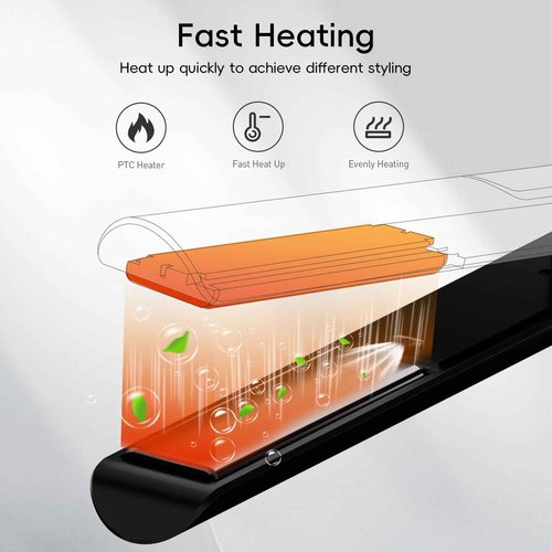 Nicebay 1” Titanium Flat Iron, Fast Heating Hair Straightener & Curler,with 5 Temp Settings, Negative Ion Technology,Travel-Friendly, Smooth Salon Design