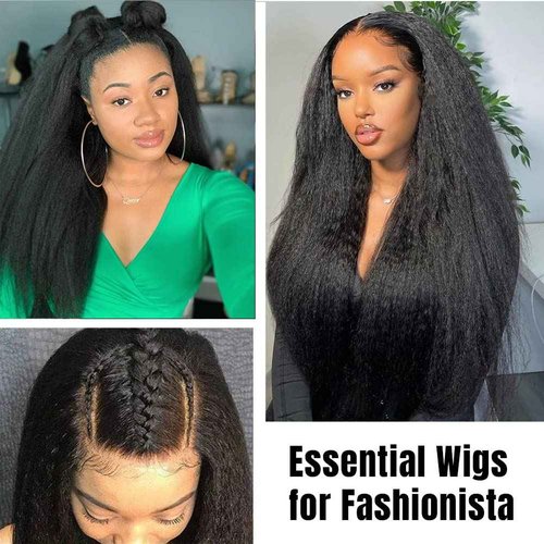 Urbeauty U Part Human Hair Wig Bob Upart Wigs Black Women Human Hair Kinky Straight Wigs, 10 inch Italian U Part Half Wig 1.5x3 U Shape Clip in None Lace Front No sewing No Glue