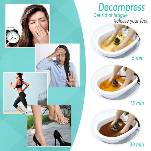 BOEE Ionic Foot Bath Machine with Foot File, Ion Cleanse Detox Bath for Home Use, Regain Vitality and Extra Smooth Feet