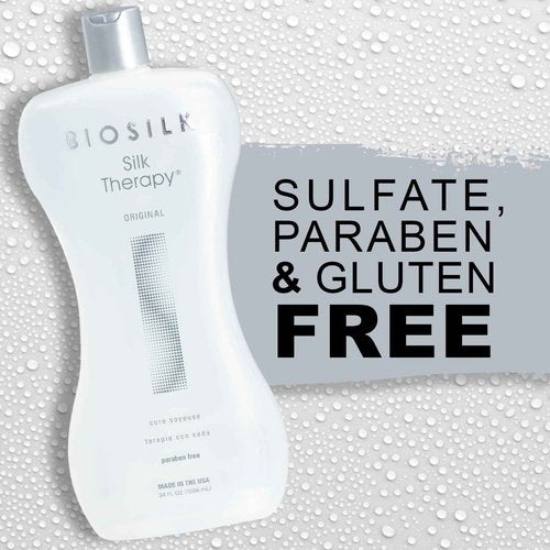 BioSilk Silk Therapy Original, Reconstructing Treatment For Adding Shine & Helping Prevent Split Ends, Sulfate, Paraben, & Cruelty-Free, 34 Oz