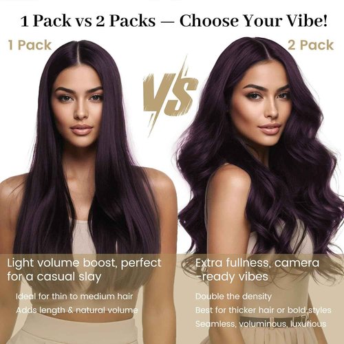 Jiameisi Clip in Hair Extensions Real Human Hair, 18inch Remy Human Hair Extensions Double Weft 70g 7pcs, Wine Red Straight Clip ins for Women #99j Burgundy