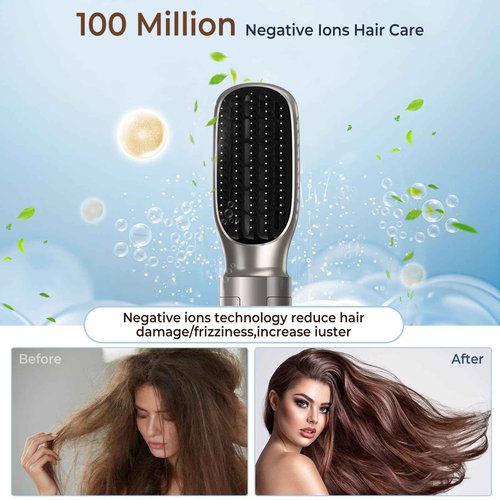 Hair Dryer Brush,Blow Dryer Brush with Attachments,110000 RPM Curly Twist 6 in 1 Air Style, Professional Ionic Hair Styling Tool, Left & Right Air Curler, Volumizer