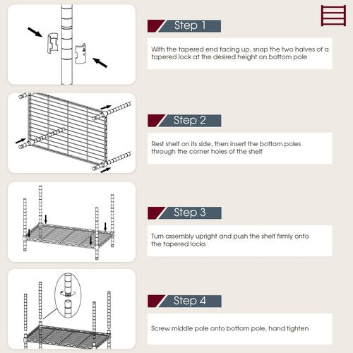 BestOffice | 6-Tier Wire Storage Shelves with Wheels | 48x18x77 | Black | Adjustable Racks | Heavy-Duty Metal Shelf, Holds Upto 600 lbs | No-Tool Assembly | Ideal for Home & Garage Shelving