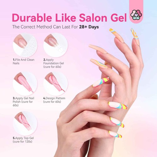 SAVILAND Nail Gel - 36 Colors Liner Set With Art Brushes, Soak Off Pen, Pink Polish for Salon DIY At Home, Beginner-Friendly Manicure Kit