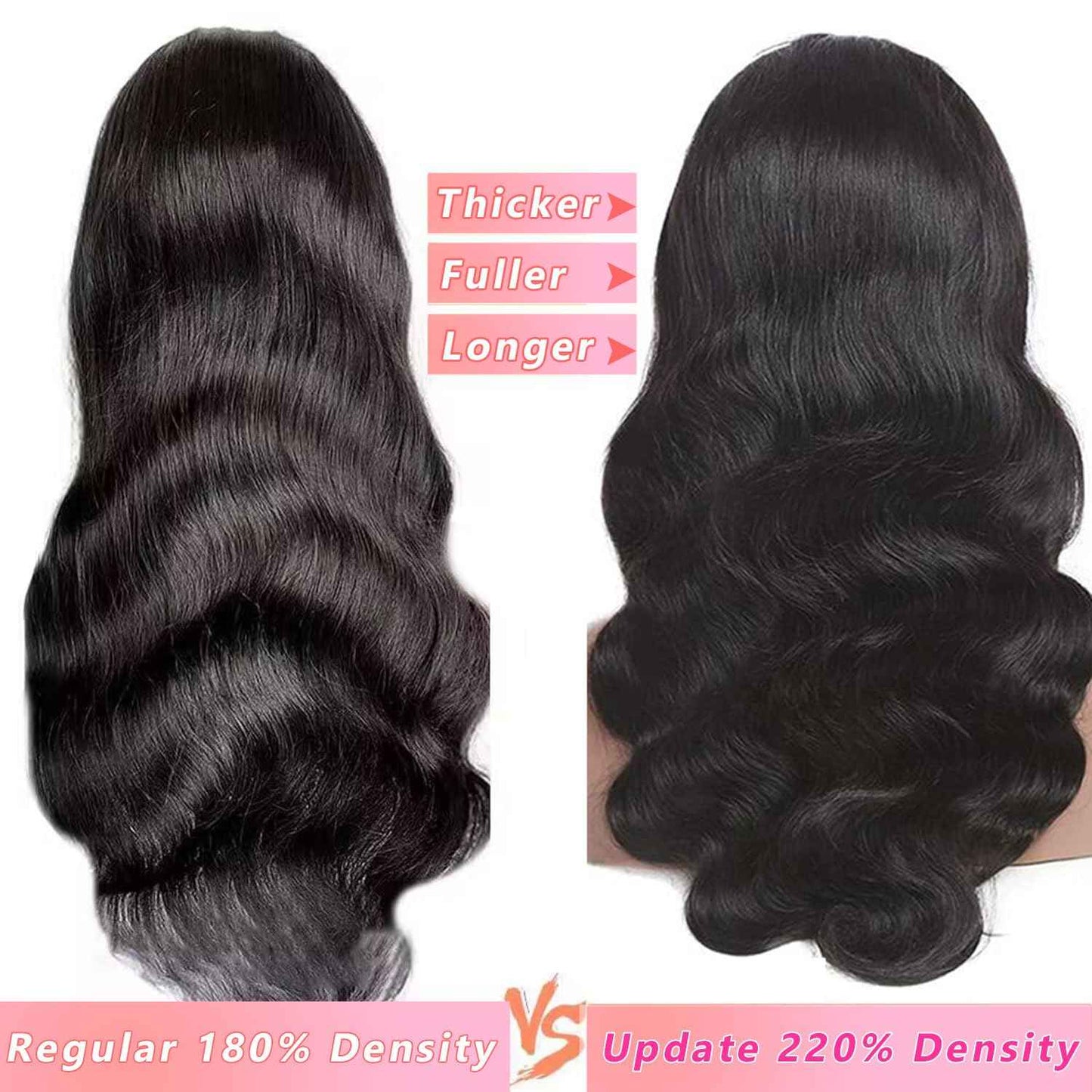 360 Lace Front Wigs Human Hair Body Wave 220 Density HD Full Lace Front Wigs Human Hair Pre Plucked For Women Natural Hairline With Baby Hair (220 Density 360 Wig, 20 Inch)