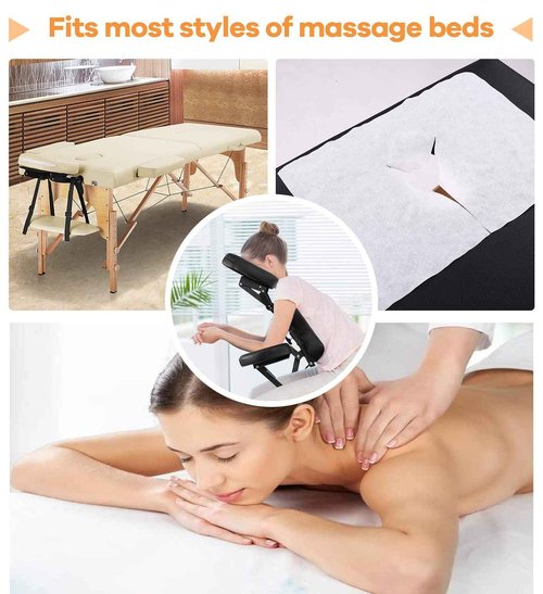 Luriseminger Disposable Face Cradle Covers–Medical-Grade, SPA Face Rest Covers Headrest Covers for Massage Tables Massage Chairs 16x 12inches/ 40 x 30 cm (500pc Large face Cover)