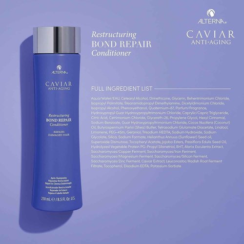 Alterna Haircare CAVIAR Anti-Aging Restructuring Bond Repair Shampoo and Conditioner Bundle, 16.5 oz | For Brittle, Damaged Hair | Repairs, Strengthens and Protects Damaged Hair | Sulfate Free
