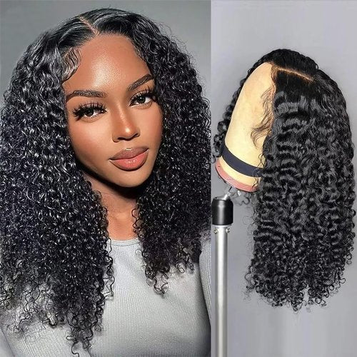 olimaruly Bob Wig Human Hair Wear and Go Glueless Bob Wigs Human Hair Pre Plucked Pre Cut Curly Bob Human Hair Wigs 4x4 HD Lace Closure Wigs for Black Women 16 Inch