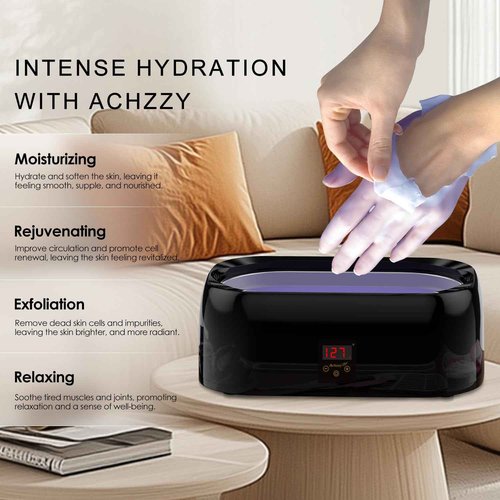 Achzzy 4000ml Paraffin Wax Machine for Hand and Feet - Professional Wax Warmer with 200W Thermal Core, LED Real-time Temp Control & 167°F Rapid Melting, Intense Hydration with Hand Wax Paraffin Bath